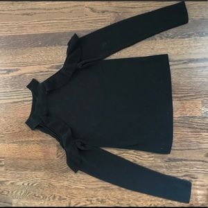 Open Shoulder Ruffle Sweater - Line and Dot